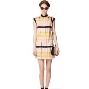 Jason Wu pink, yellow, & black lace trim dress